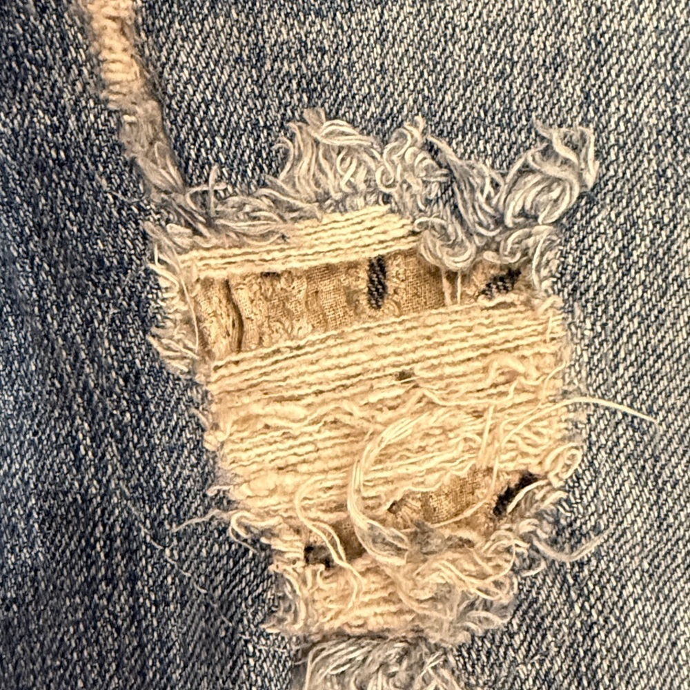 Guess Blue Distressed Denim Shorts - Picture 3 of 8